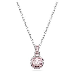 SWAROVSKI June Birthstone Pink Square Cut Pendant Necklace
